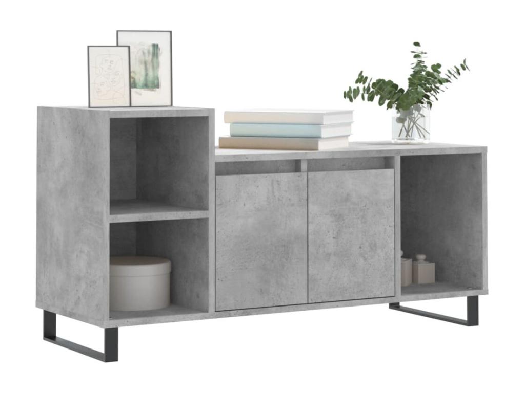 TV stand, concrete grey, 100x35x55 cm, engineered wood