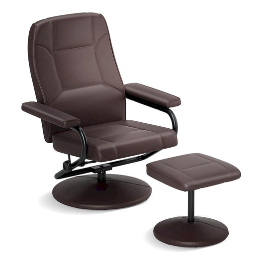 Costway Reclining Chair with Ottoman Lounge Accent Armchair Padded