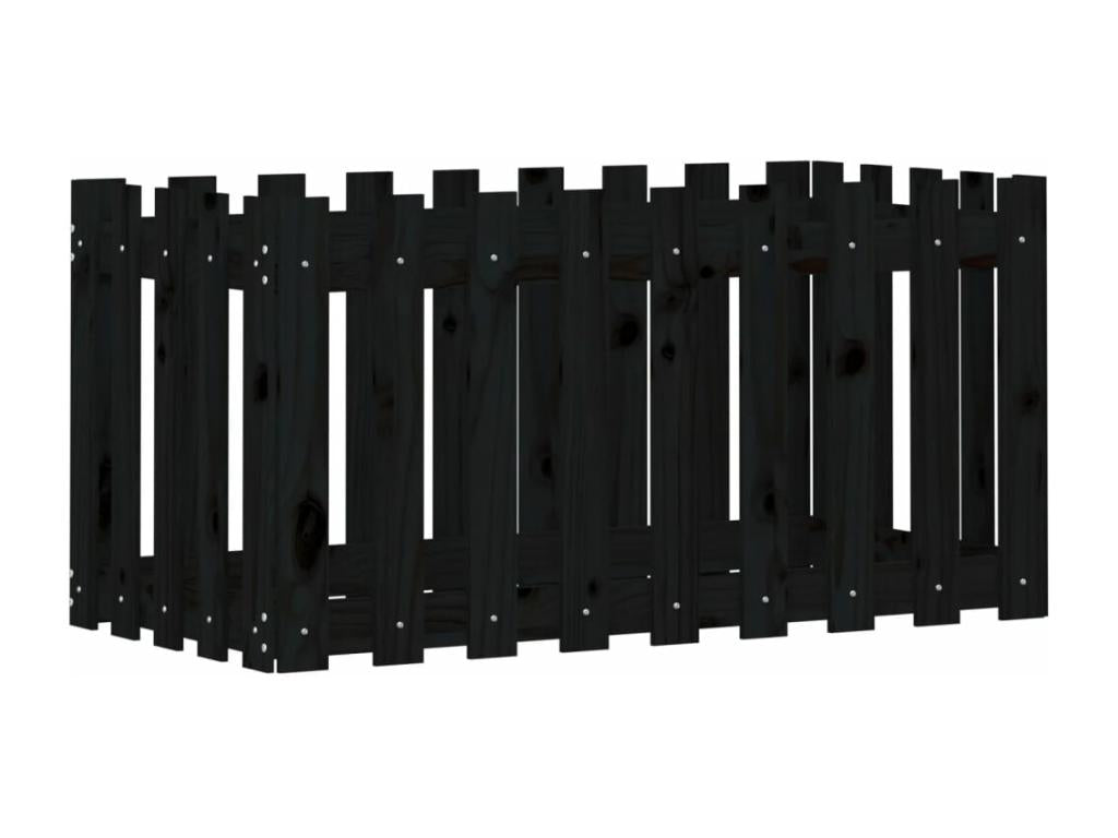 Raised garden bed with fence design, 100x50x50cm, solid pine