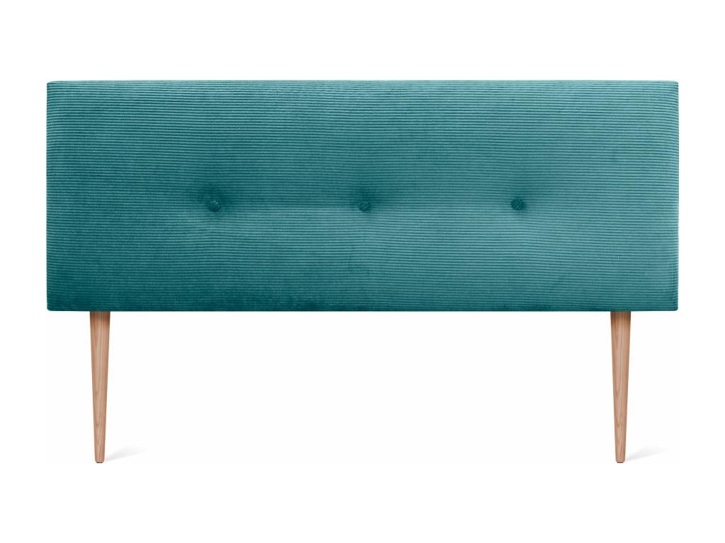 Doucezen Plain Corduroy Velvet Headboard with Buttons 145x105 with Bed Legs 120/135/140 - Doucezen Green