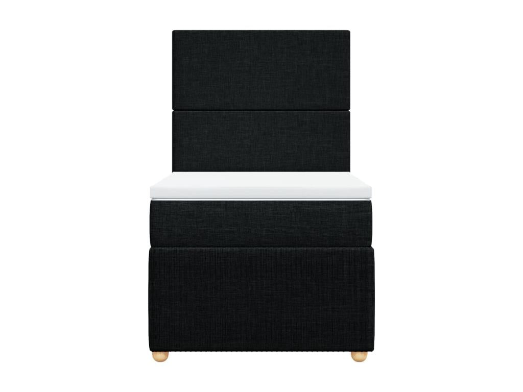 Homzora bed base with black 90x200 cm mattress, fabric