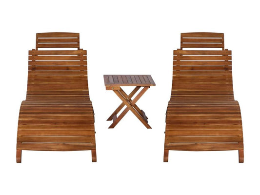 Brown wooden sun lounger/deckchair 184x55x64 cm 02 0012693