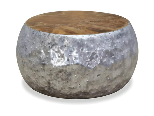 Aluminum Teak Coffee Table 60x60x30 cm