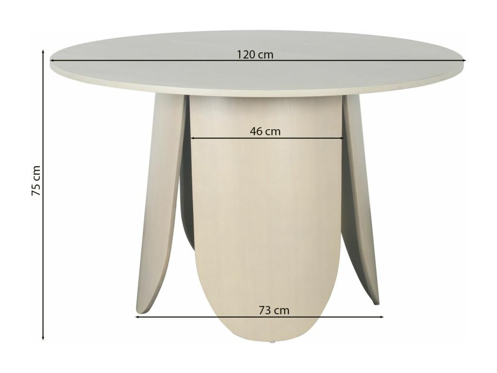 Round dining table - Natural oak color - 120 cm - Meublita