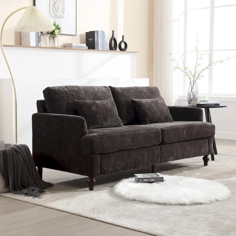 Modern Chenille Fabric Loveseat - 62.68 x 68.90 x 31.89
