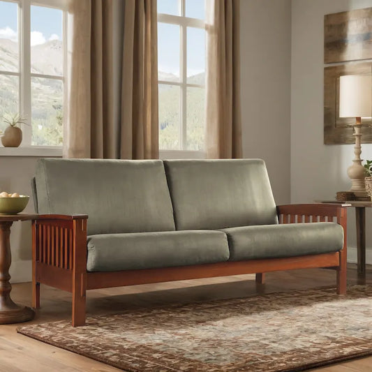 Sigulda Mission-Style Wood Sofa