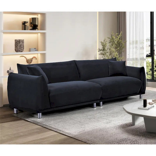 US Pride Furniture 88.2W Metal Legs Velvet Sofa