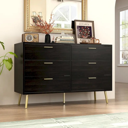 FUFU&GAGA Modern Double 6-Drawer Dresser Chest Of Drawers Cabinet