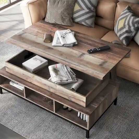 DH BASIC Rustic 47-inch Lift-Top Coffee Table with Storage