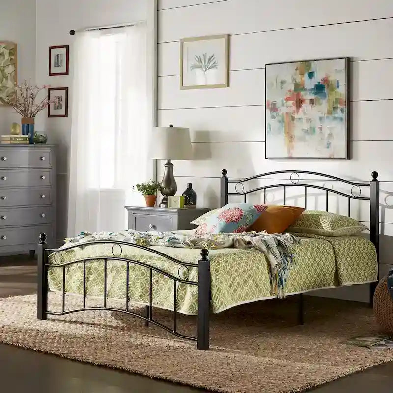 Sadie Brown and Black Metal Bed by iNSPIRE Q Classic