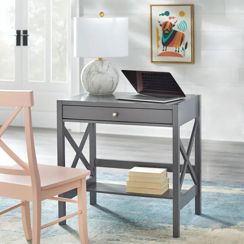 Simple Living X-Frame Farmhouse Wood Desk