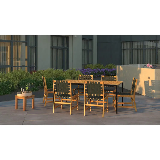 Sava Indoor-Outdoor Armless Dining Side Chair, Black
