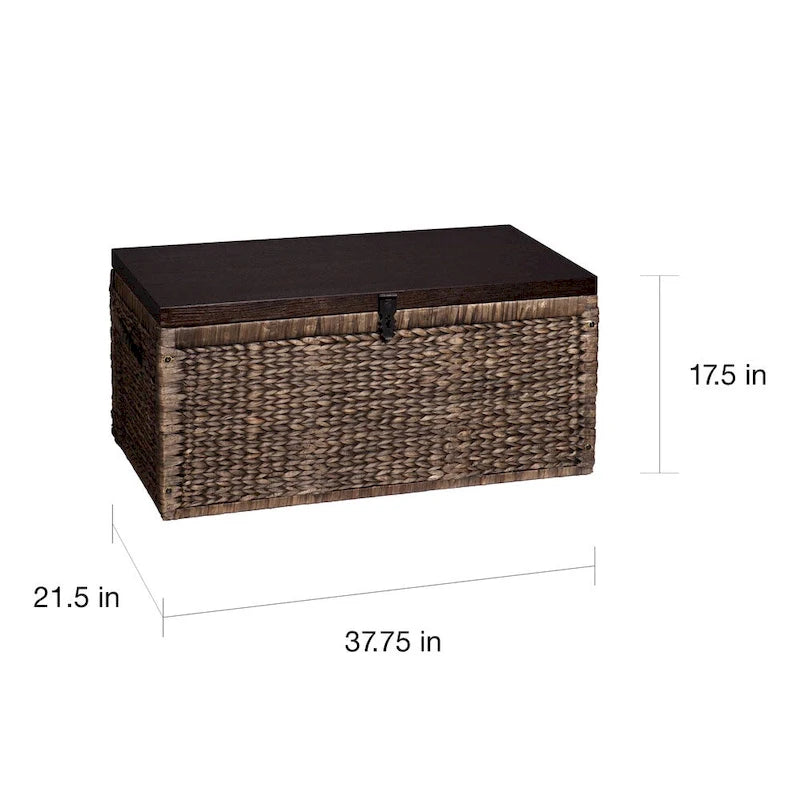 SEI Furniture Keene Espresso Woven Hyacinth Trunk Coffee Table