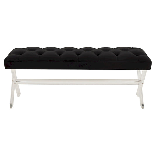 SAFAVIEH Couture Ketevan Tufted Acrylic Bench - 48 In W x 18 In D x 18 In H - 48Wx18Dx18H