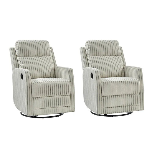 Diana Modern Polyester 360-degree Swivel Rocker Recliner Set of 2 by HULALA HOME