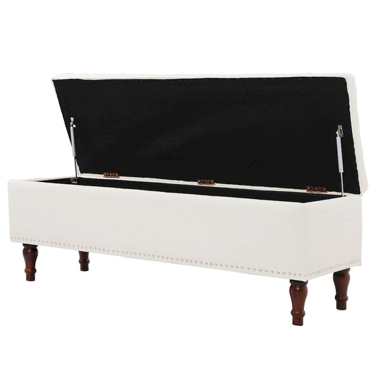 COZYMAN Tufted Storage Bench, Upholstered Ottoman with Storage for Bedroom - 50.8 W X 17.1 D X 18.3 H