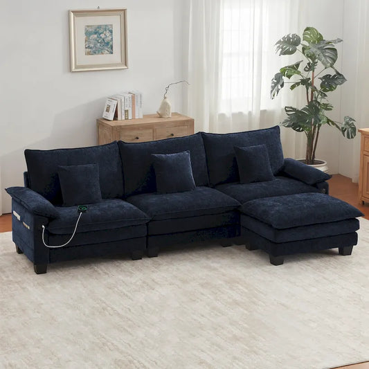 Modular Sectional Sofa Set Convertible Sectional Sleeper Sofa with Chaise for Apartment