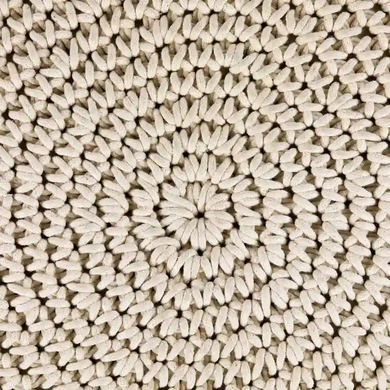 18 Solid Cream Macrame Round Handmade Natural Cotton Pouf