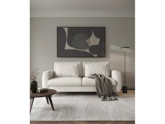 3-seater convertible sofa - in cream bouclé fabric - Homzora