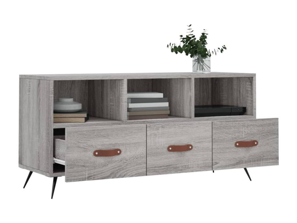 Homzora TV stand, grey, 102x36x50 cm, engineered wood