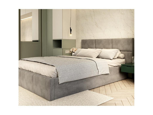 Meublita 140x190 Storage Bed - Slatted Base Included - Light Grey