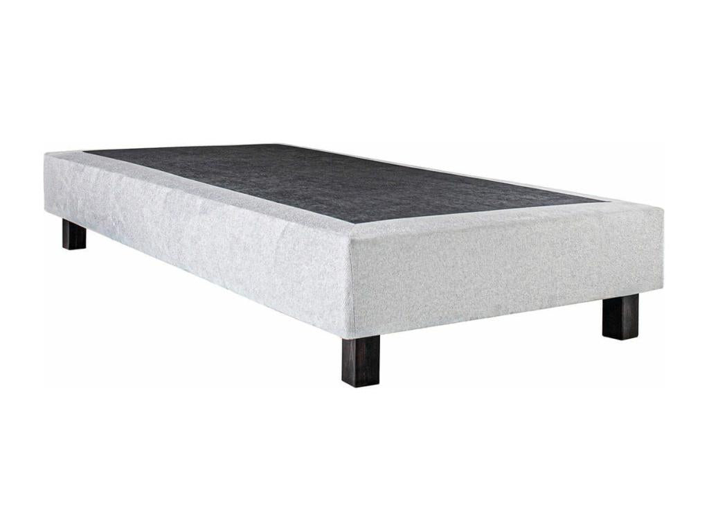 Homzora - 20cm Thick Foam Mattress Set with Upholstered Bed Base, Grey, 90x190 cm