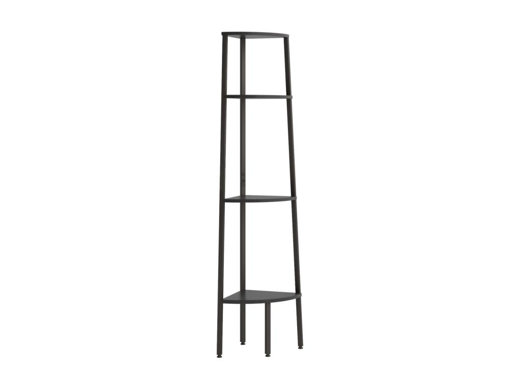 4-tier corner shelf, black, 45.5x31.5x150