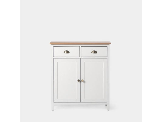Entryway furniture in white-natural lacquer, 100x85 cm - Homzora