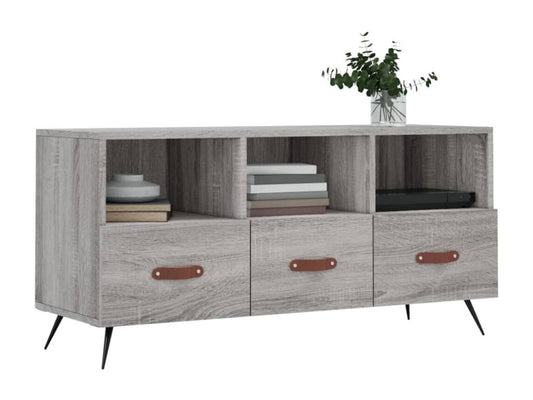 Homzora TV stand, grey, 102x36x50 cm, engineered wood