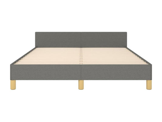 Bed frame with headboard, dark grey, 140x200 cm, fabric