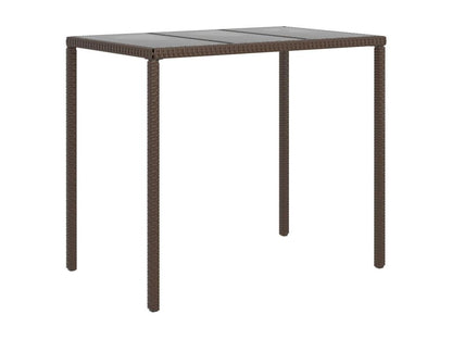 6-piece garden furniture set with cushions, brown woven resin