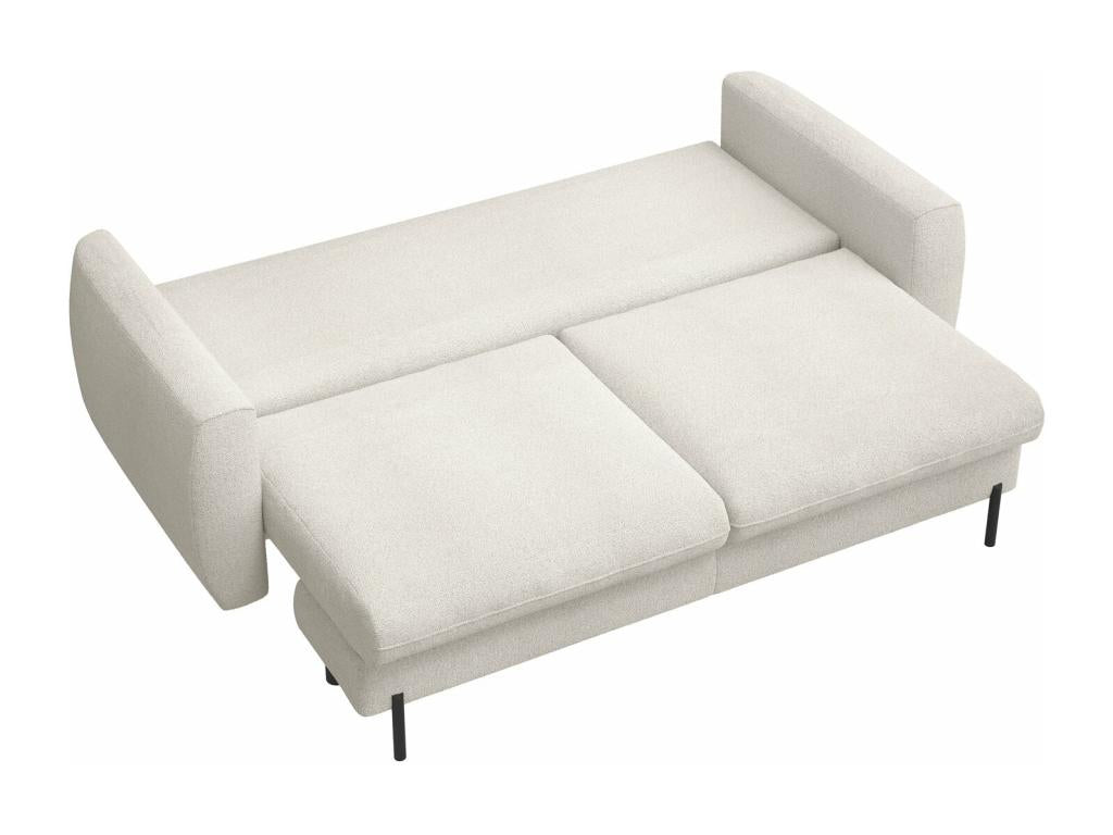 3-seater convertible sofa - in cream bouclé fabric - Homzora