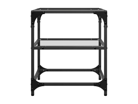 Coffee tables with transparent glass tops, 2 pieces, steel