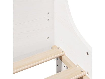 Bed frame without mattress, white, 120x200 cm, solid pine wood