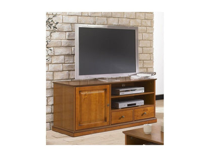 Homzora 60-inch Cherry Wood TV Stand with 4 Shelves (W 134.9 cm, H 58.7 cm, D 46.5 cm)