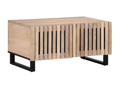 White coffee table 80x51x40 cm solid mango wood