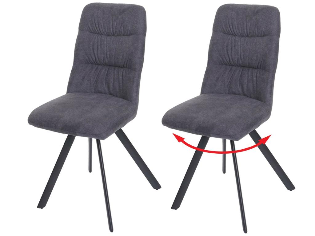 Set of 2 Homzora-J69 dining chairs, swivel kitchen chair, auto-position, velvet - an
