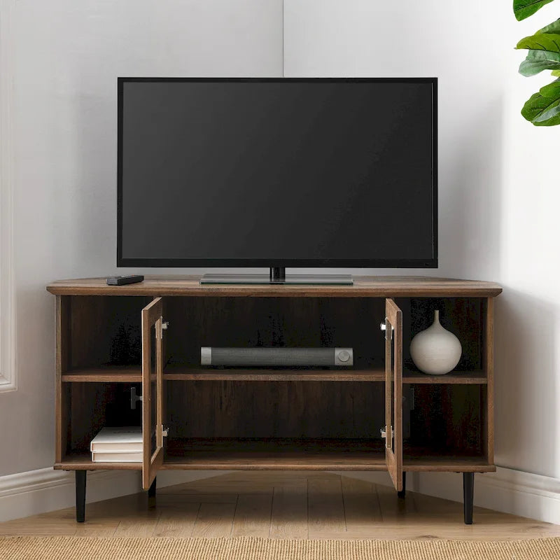 Middlebrook 48-inch Glass Door Corner TV Stand