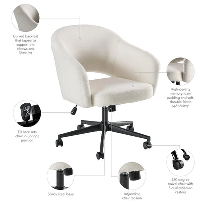 Bush Furniture Fairfax Mid Century Modern Desk Chair for Home Office