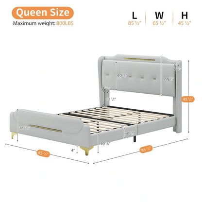 Uphou Modern Upholstered PU Leather Bed by Christopher Knight Home