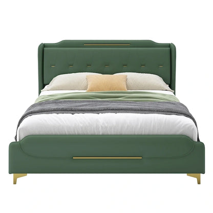 Uphou Modern Upholstered PU Leather Bed by Christopher Knight Home