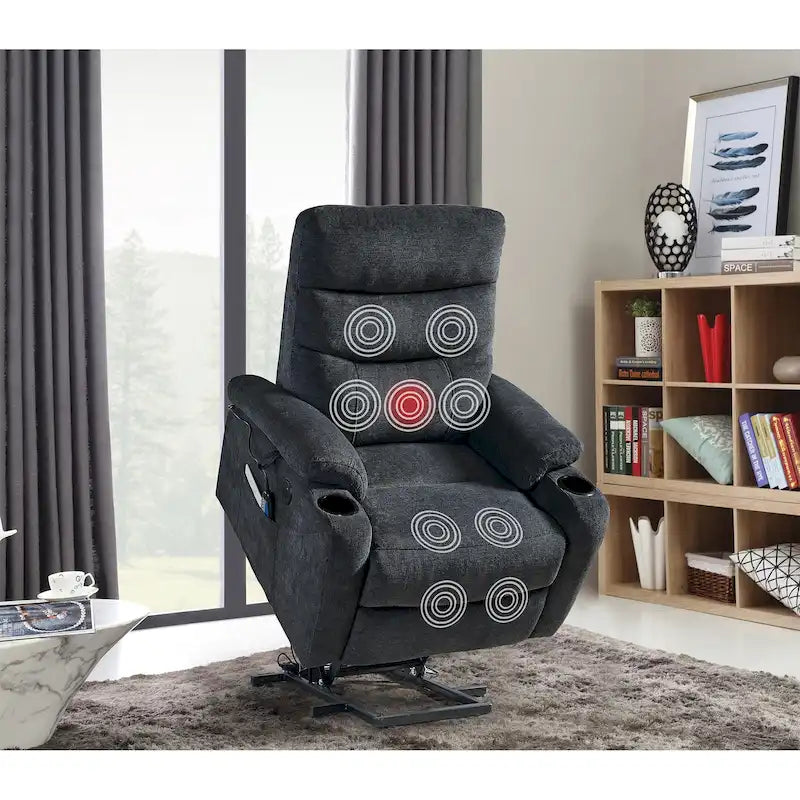 Christopher Knight Home - Liyasi Electric Power Lift Recliner with Massage, Heat, and Convenient Features