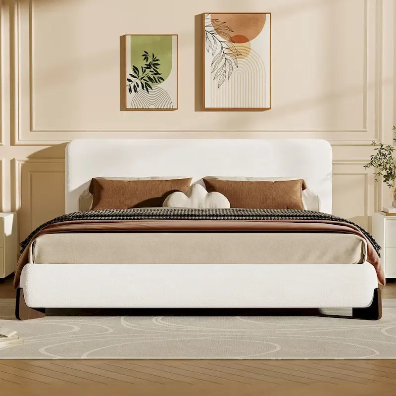 Christopher Knight Home Full/Queen/King Size Boucle Upholstered Platform Bed