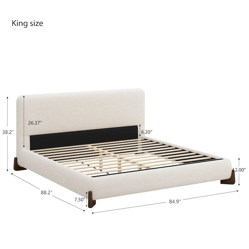 Christopher Knight Home Full/Queen/King Size Boucle Upholstered Platform Bed