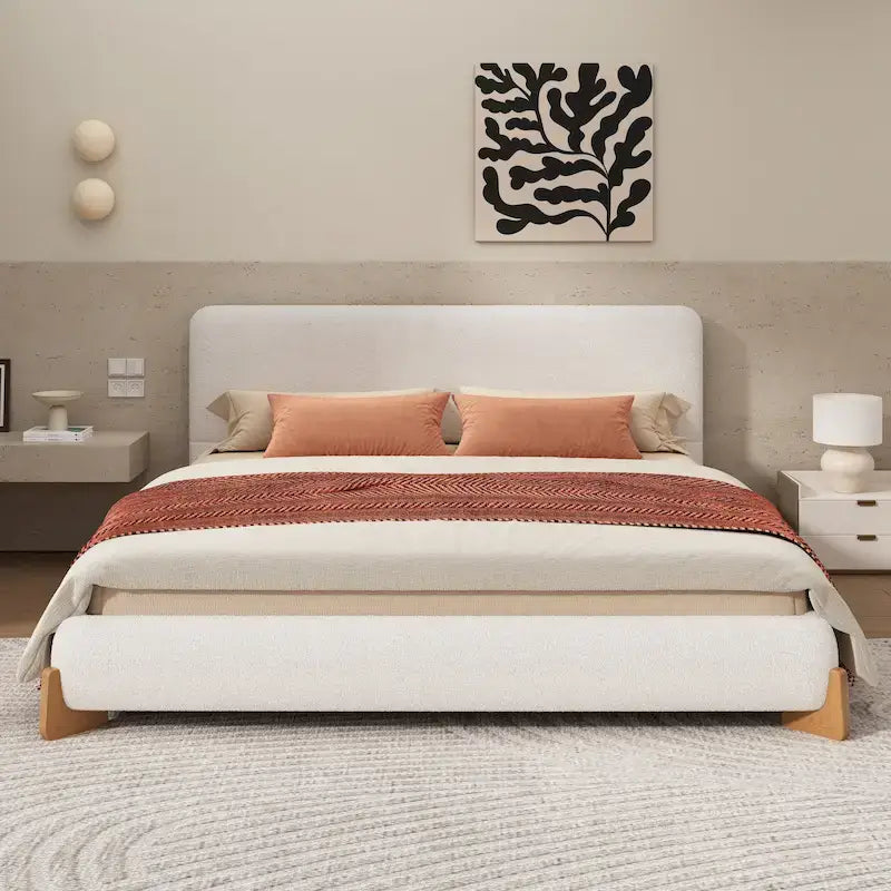 Christopher Knight Home Full/Queen/King Size Boucle Upholstered Platform Bed