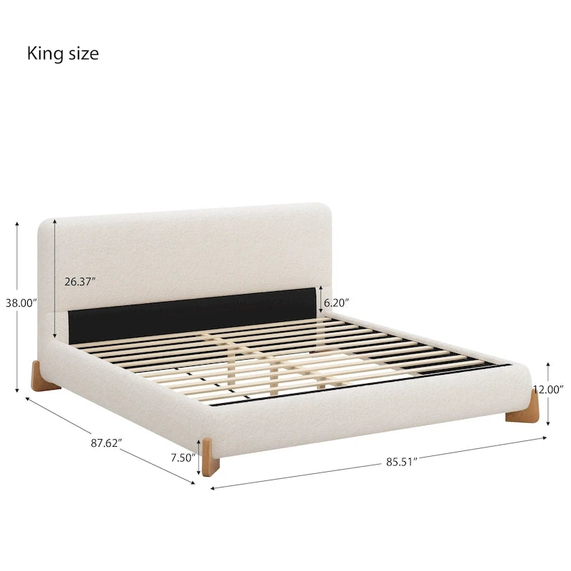 Christopher Knight Home Full/Queen/King Size Boucle Upholstered Platform Bed
