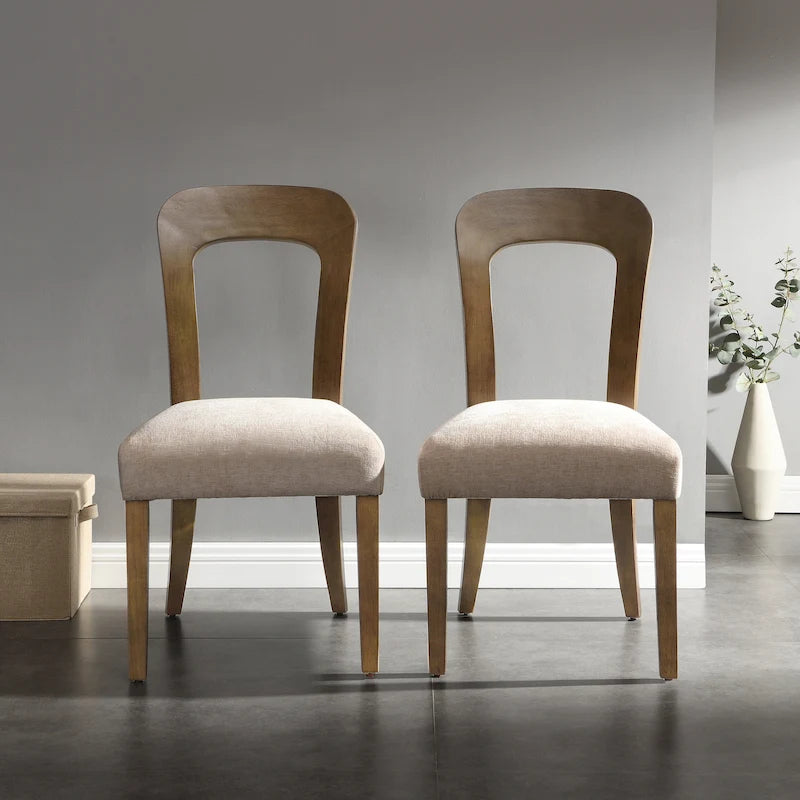 Christopher Knight Home - Adrian Upholstered Dining Chairs, Comfortable Seating with Sturdy Wood Frame, Set of 2