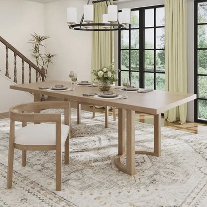 Kenneth Modern 95-Inch Dining Table with U-Shaped Trestle Base by Christopher Knight Home