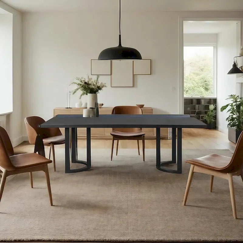 Kenneth Modern 95-Inch Dining Table with U-Shaped Trestle Base by Christopher Knight Home