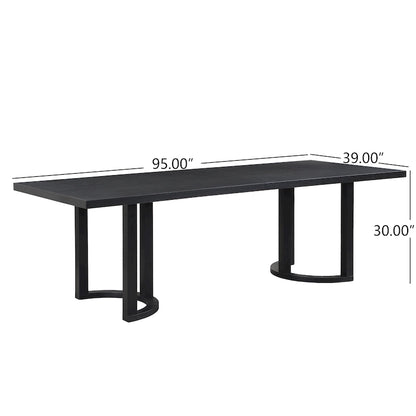 Kenneth Modern 95-Inch Dining Table with U-Shaped Trestle Base by Christopher Knight Home